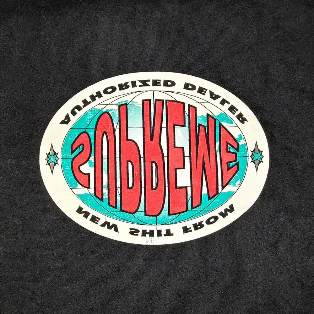 SUPREME AUTHENTIC MEN'S “AUTHORIZED DEALER” "WORE THIS NEW" TEE – SIZE L – BLACK - Picture 7 of 8